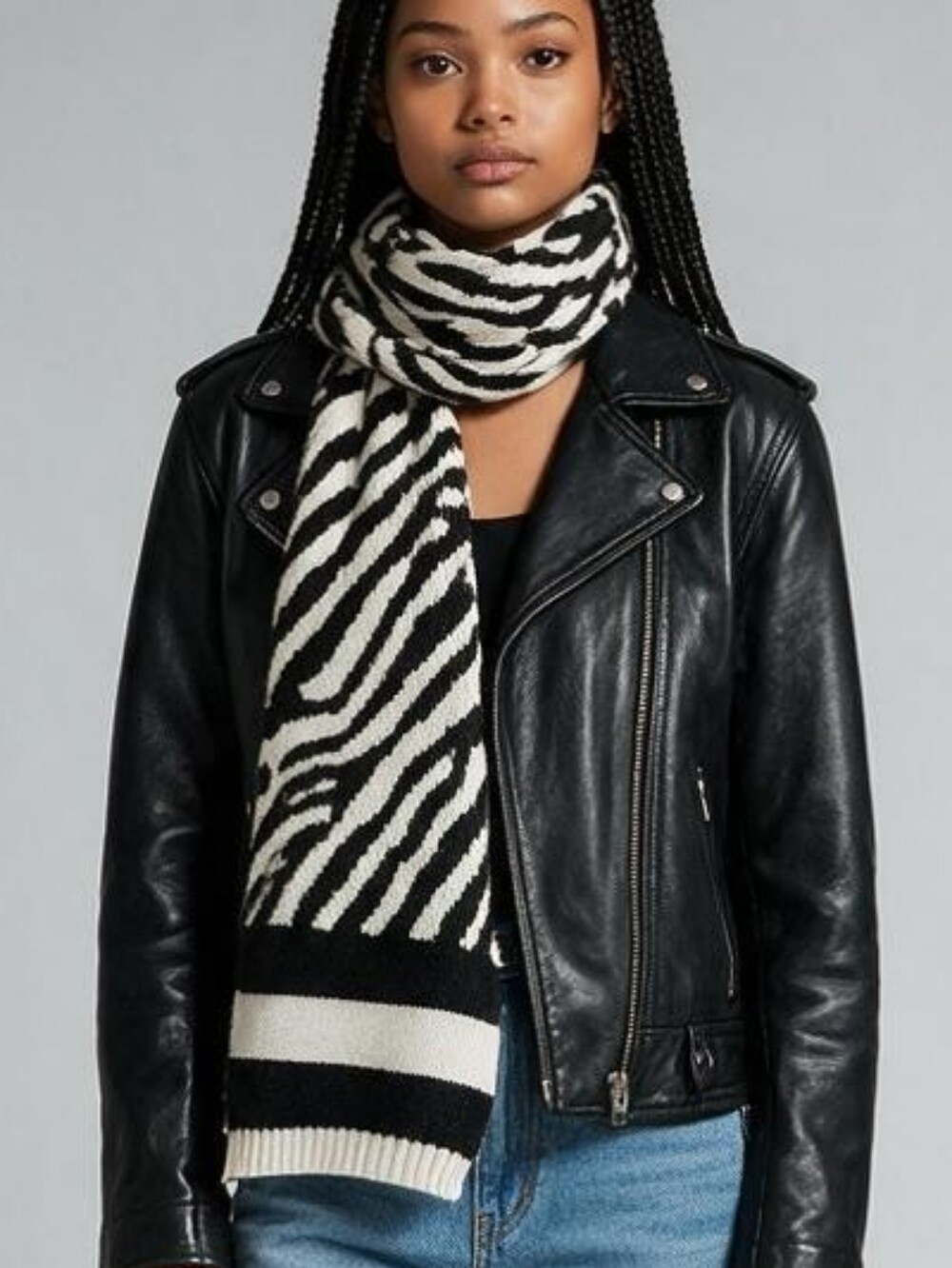 NWOT Dolls Kill "Rich animals" zebra scarf